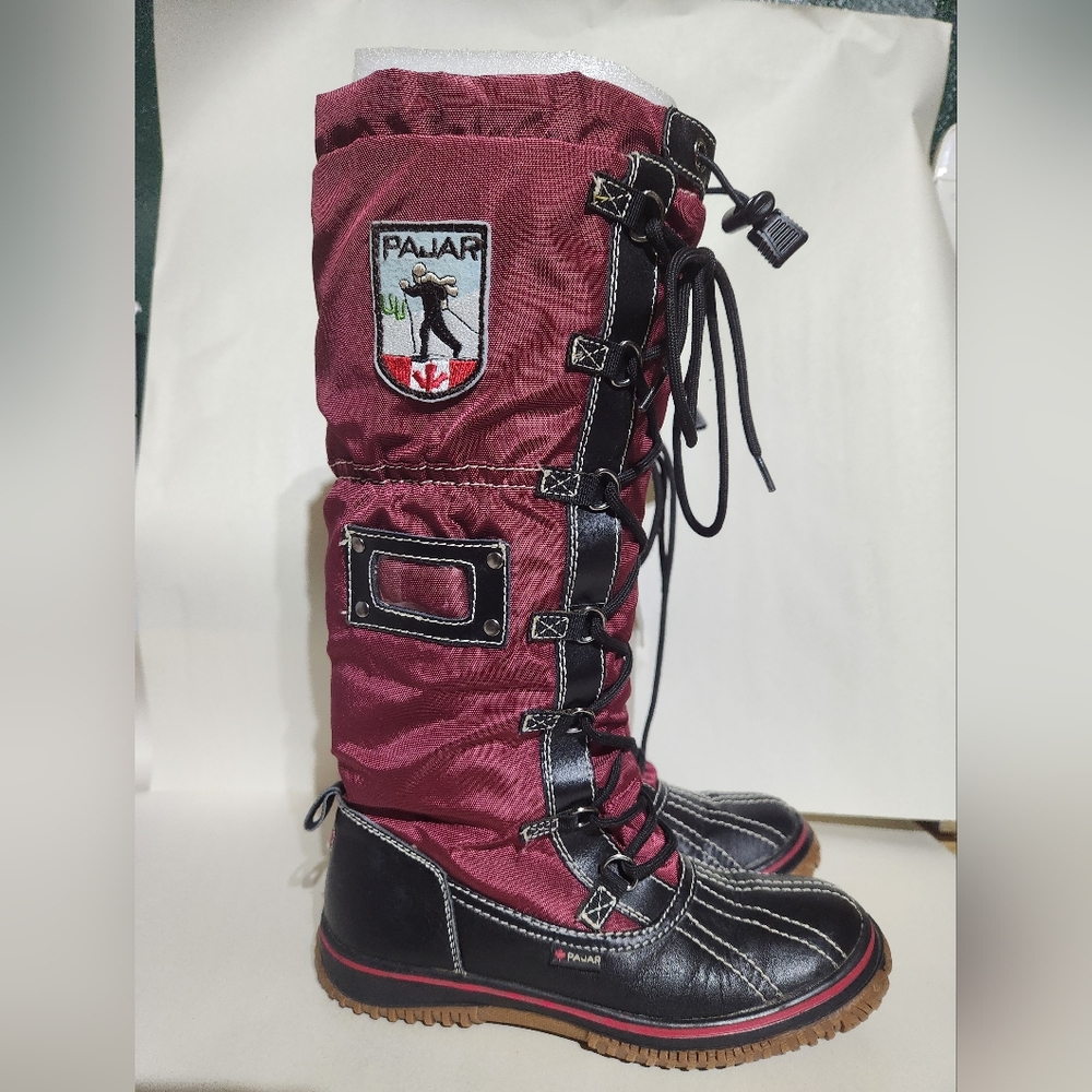 Pajar Burgundy and Black Winter Boots